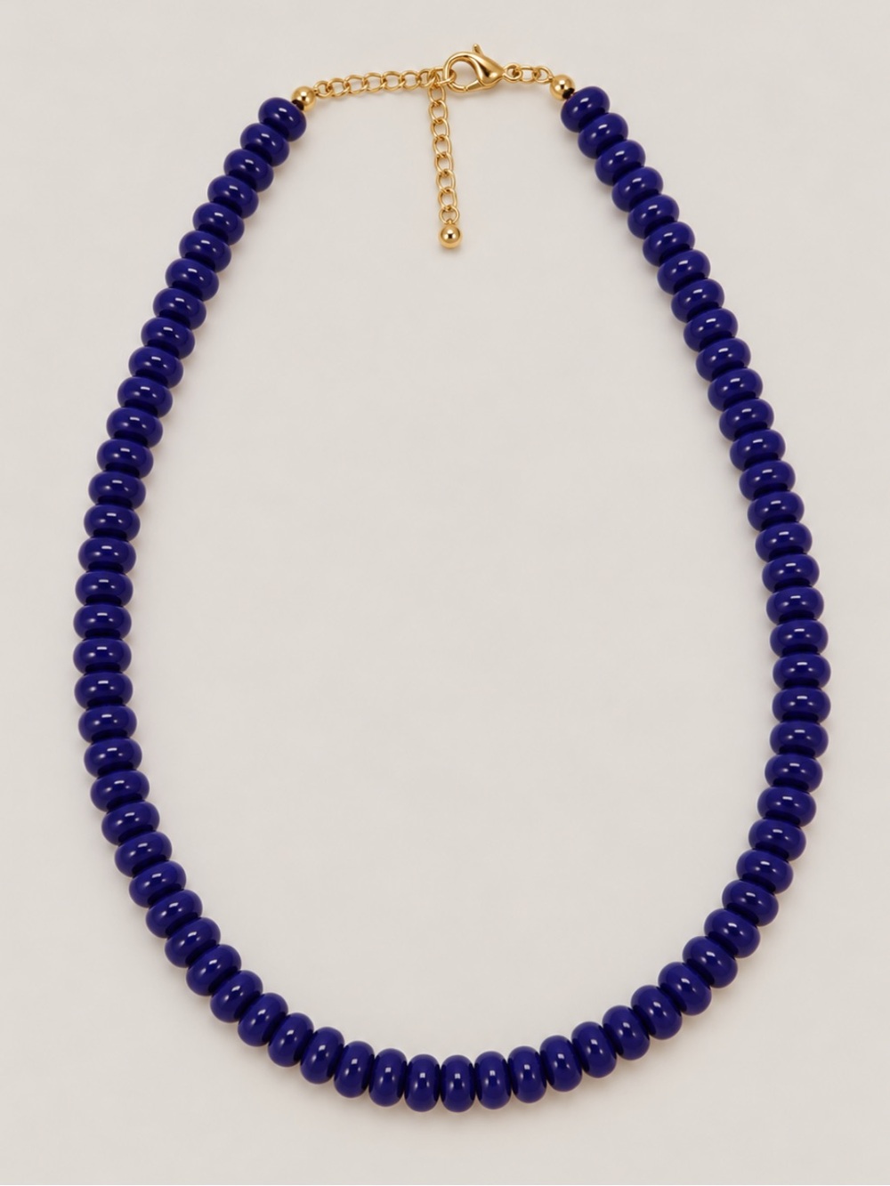 New! Navy Blue Beaded Preppy Colorful Dopamine Necklace NWOT